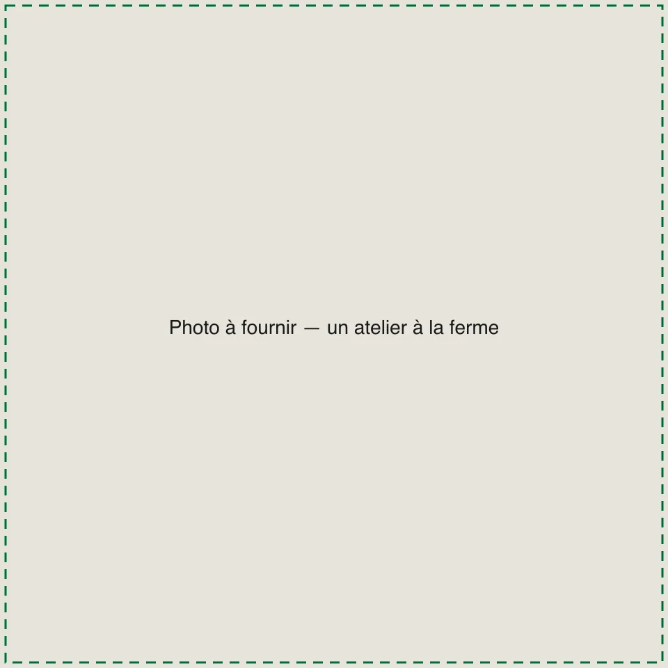 [TODO-DATA] photo à fournir : un atelier à la ferme